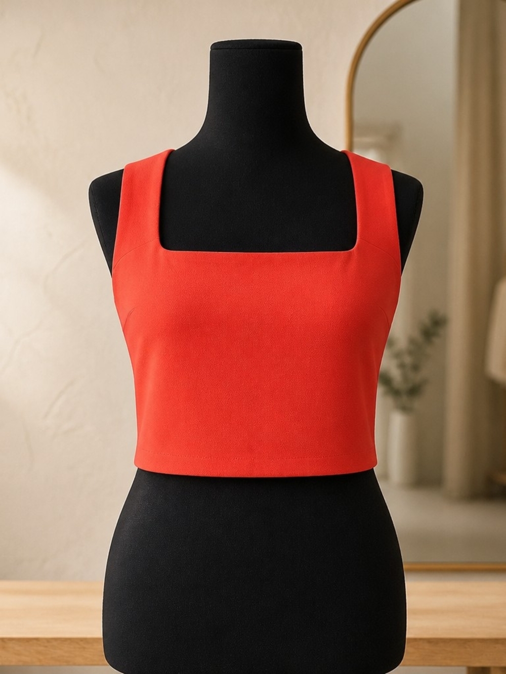 Express Square Neck Sleeveless Crop Tank Top Pullover Size M